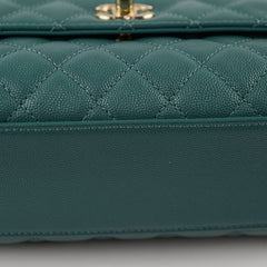 Chanel Caviar Coco Handle Small Flap Teal Green - Microchip