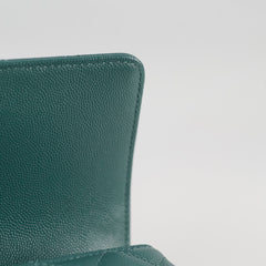 Chanel Caviar Coco Handle Small Flap Teal Green - Microchip