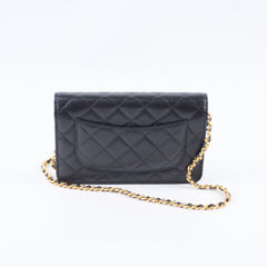 Chanel Caviar Wallet on Chain WOC Black