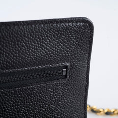 Chanel Caviar Wallet on Chain WOC Black