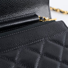 Chanel Caviar Wallet on Chain WOC Black