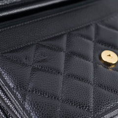 Chanel Caviar Wallet on Chain WOC Black