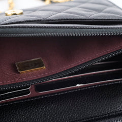 Chanel Caviar Wallet on Chain WOC Black