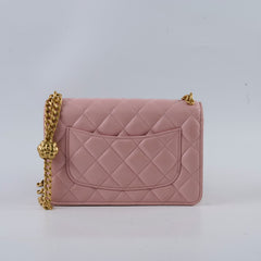 Chanel Lambskin Wallet On Chain WOC Light Pink j