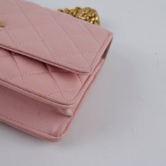 Chanel Lambskin Wallet On Chain WOC Light Pink j