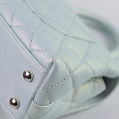 Chanel Caviar Mini Coco Handle Iridescent Light Blue Microchip