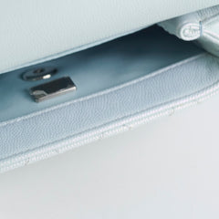 Chanel Caviar Mini Coco Handle Iridescent Light Blue Microchip