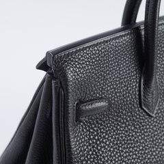 Hermes Birkin 25 Black Togo PHW I in square