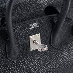 Hermes Birkin 25 Black Togo PHW I in square