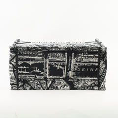 Christian Dior Book Tote Medium Black and White Plan de Paris Embroidery