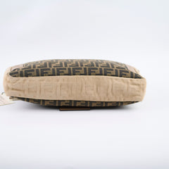 Fendi Large Zucca and Pequin Canvas Convertible Baguette Satchel