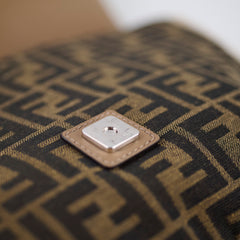 Fendi Large Zucca and Pequin Canvas Convertible Baguette Satchel