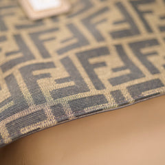 Fendi Large Zucca and Pequin Canvas Convertible Baguette Satchel