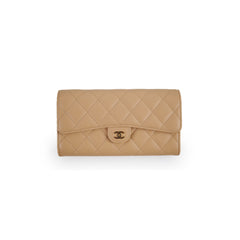Chanel Beige Long Wallet Beige