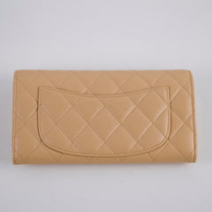 Chanel Beige Long Wallet Beige