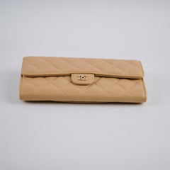 Chanel Beige Long Wallet Beige