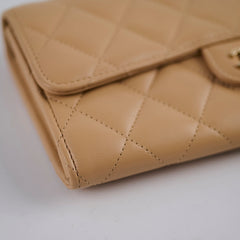 Chanel Beige Long Wallet Beige