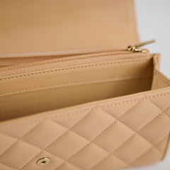 Chanel Beige Long Wallet Beige