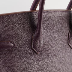 Hermes Birkin 35 Togo Raisin PHW Square P 2012
