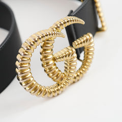Gucci Torchon Double GG Buckle Belt Black Size 90