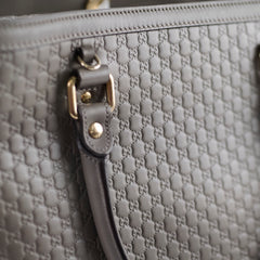 Gucci Microguccissima Leather Tote Grey
