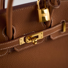 Hermes Birkin 25 Togo Gold GHW U Stamp
