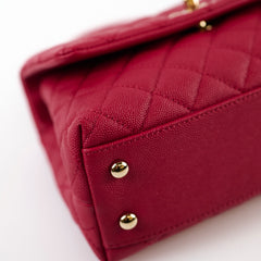 Chanel Coco Handle Small Caviar Raspberry Red/Pink (30 Series)