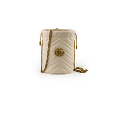 Gucci Marmont Mini Bucket Bag White