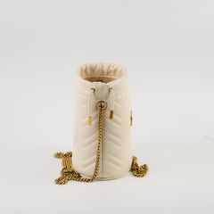 Gucci Marmont Mini Bucket Bag White