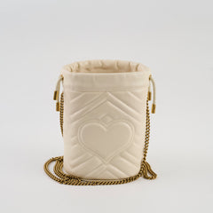 Gucci Marmont Mini Bucket Bag White