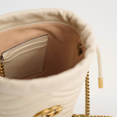 Gucci Marmont Mini Bucket Bag White