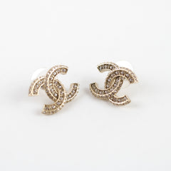 Chanel CC Earrings Large Silver Tone (Costume Jewellery)