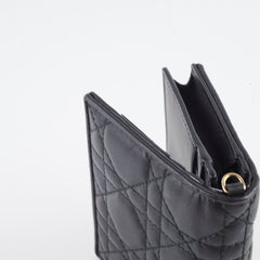 Christian Dior Lady Dior Wallet Medium Lambskin Black