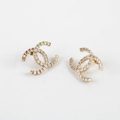 Chanel CC Crystal Earrings Costume Jewelery