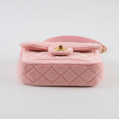 Chanel Seasonal Mini Flap Velvet Pink (Microchipped)