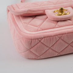 Chanel Seasonal Mini Flap Velvet Pink (Microchipped)