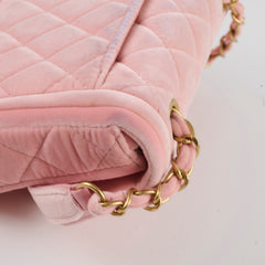 Chanel Seasonal Mini Flap Velvet Pink (Microchipped)