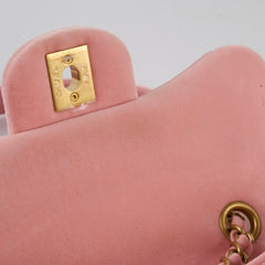 Chanel Seasonal Mini Flap Velvet Pink (Microchipped)