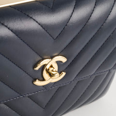Chanel Small Trendy CC Navy Lambskin Light Gold HW