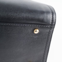 Chanel Small Leather Studded Deauville Black Caviar Leather