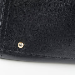 Chanel Small Leather Studded Deauville Black Caviar Leather