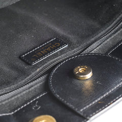 Chanel Small Leather Studded Deauville Black Caviar Leather