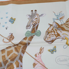 Hermès Hermes Story Silk Scarf 90 White/Beige