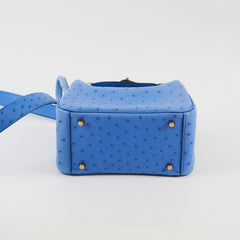 Hermès Mini Lindy Ostrich Bleuet Z Stamp