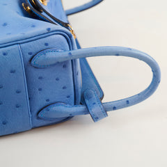 Hermès Mini Lindy Ostrich Bleuet Z Stamp