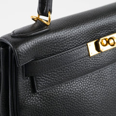 Hermes Kelly 28 Togo Black T Stamp