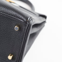 Hermes Kelly 28 Togo Black T Stamp