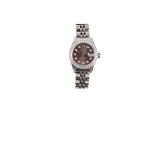 Rolex Lady Datejust 26 Dark Grey Dial with Aftermarket Diamonds