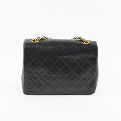 Chanel Vintage Square Lambskin Bag Black (24k Plated Gold HW)