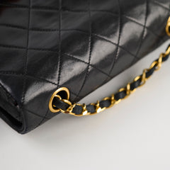 Chanel Vintage Square Lambskin Bag Black (24k Plated Gold HW)